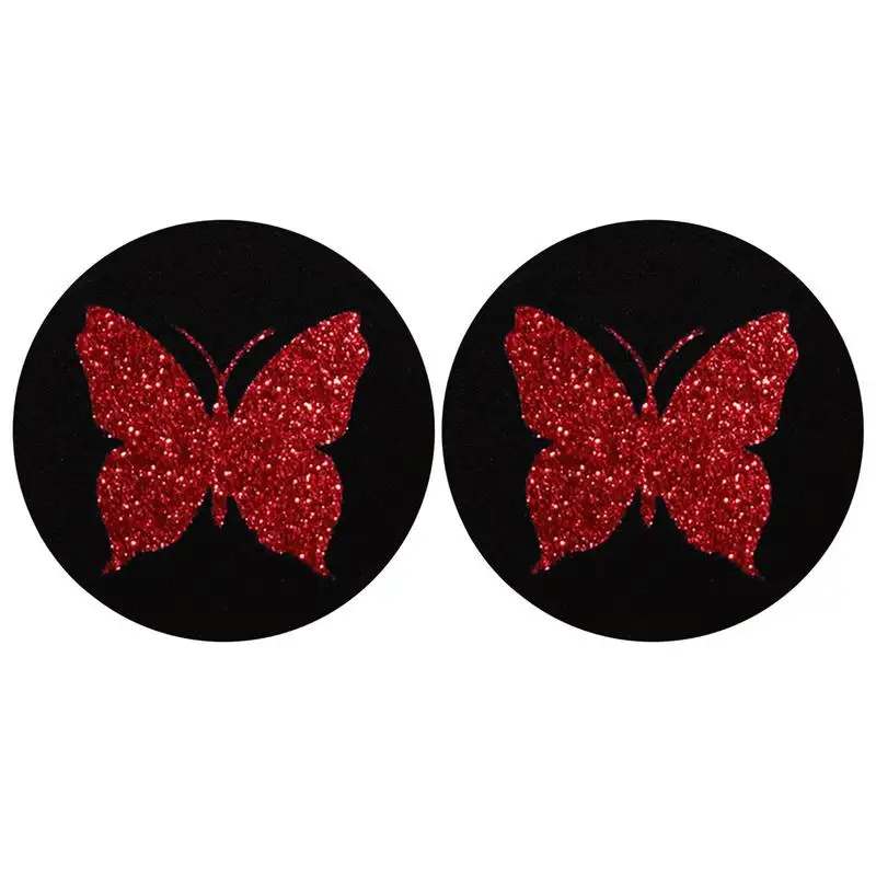 Crystal Art Butterfly Coasters Bling Automotive Cup Holder Mats Cute Car Interior Accessories Anti-Slip Insert Coasters Drink