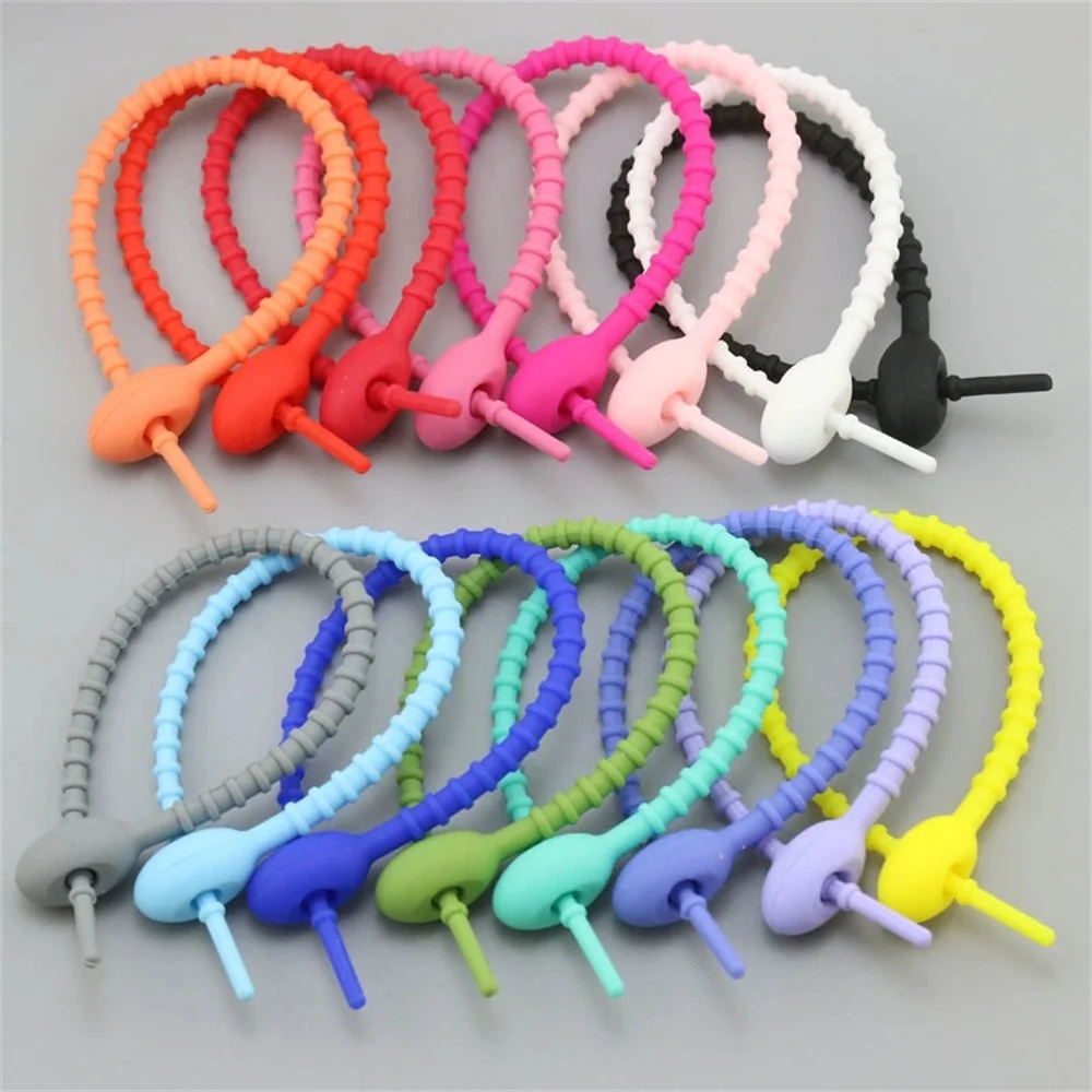 vvocci 10Pcs/Lot Multi Color Silicone Reusable Bag Universal Accessories Ties Twist Wire Fasten Cable Zip Tie Headset Data Line