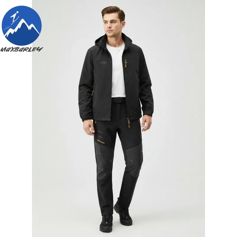 

Maxbarley Men Sets Brand Autumn Work Waterproof Windbreaker Jacket+Pants Training Suit Sportswear Running Windproof 2 Piece Set