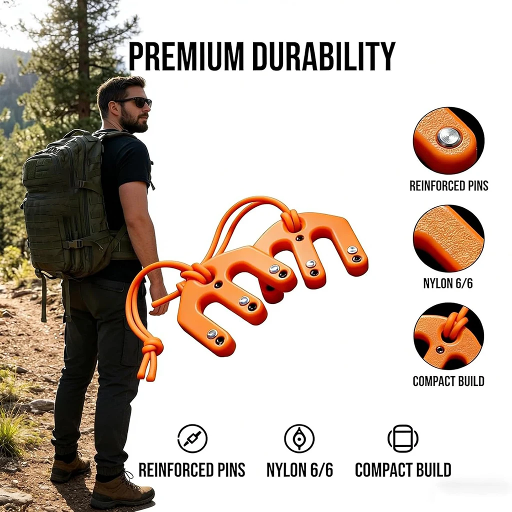 SSUNTAK Portable Hunting Game Hoist Block & Nylon Tackle Pulley Lifting Tool for Outdoor Hunting Camping Hauling Management