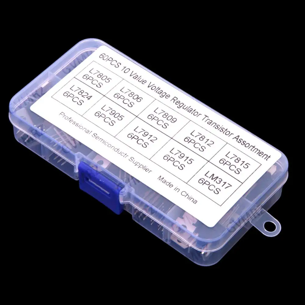 60PCS  L7809 L7812 Each 6PCS L7805 L7815 L7824 L7905 LM317T Three-Terminal TO-220 Zener Diode Package