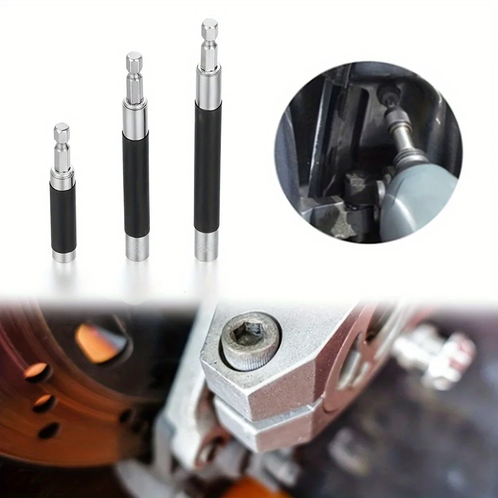 2/3pcs Retractable Extension Bar with Hex Shank and Sleeve Screwdriver Bars - 80/120/140mm