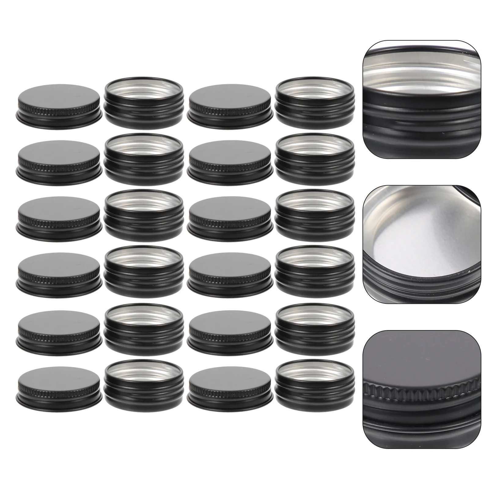 

24 Pcs Jar Jars for Candles Small Lot 100 Units Containers Metal with Lid Tins Lids Salve Round Aluminum