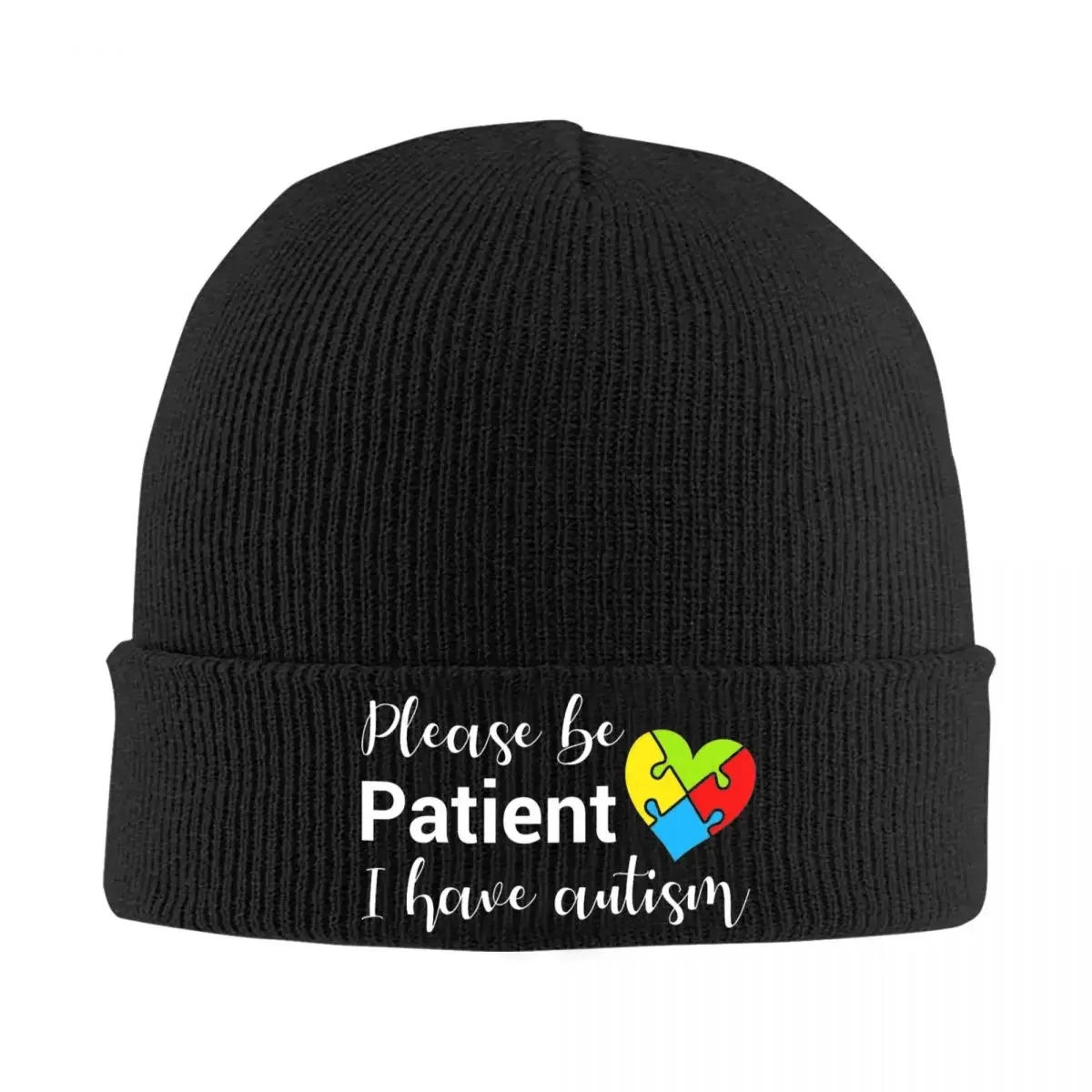 Please Be Patient I Have Autisms Bonnet Hats self love Beanie Hats Design Beanies Winter Cool Unisex Adult Kpop Elastic Cap