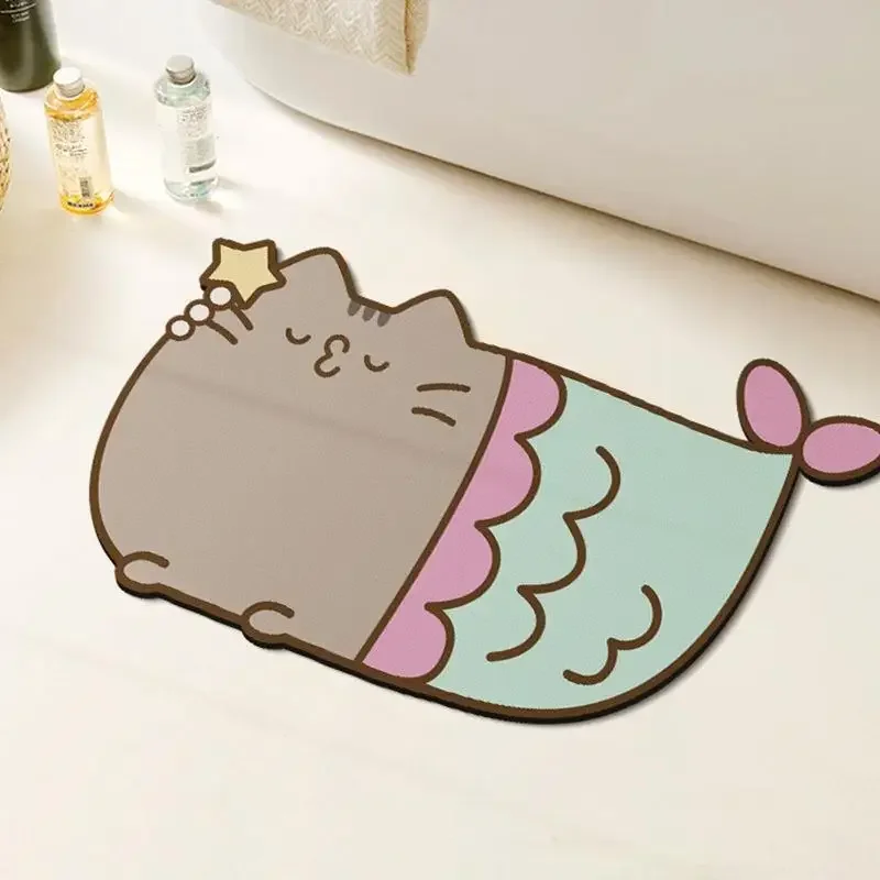 Pusheen Cat Carpet Cartoon Door Absorbent Mat Room Bathroom Non-slip Mat Home Decoration Rug 40x60cm Fashion Household Things