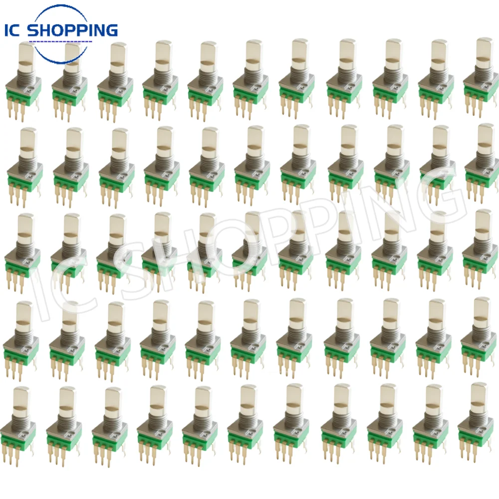 100PCS RK097 Logarithmic Precision Potentiometer Vertical Single Link Shank Length 15mm D-axis A10K A100K