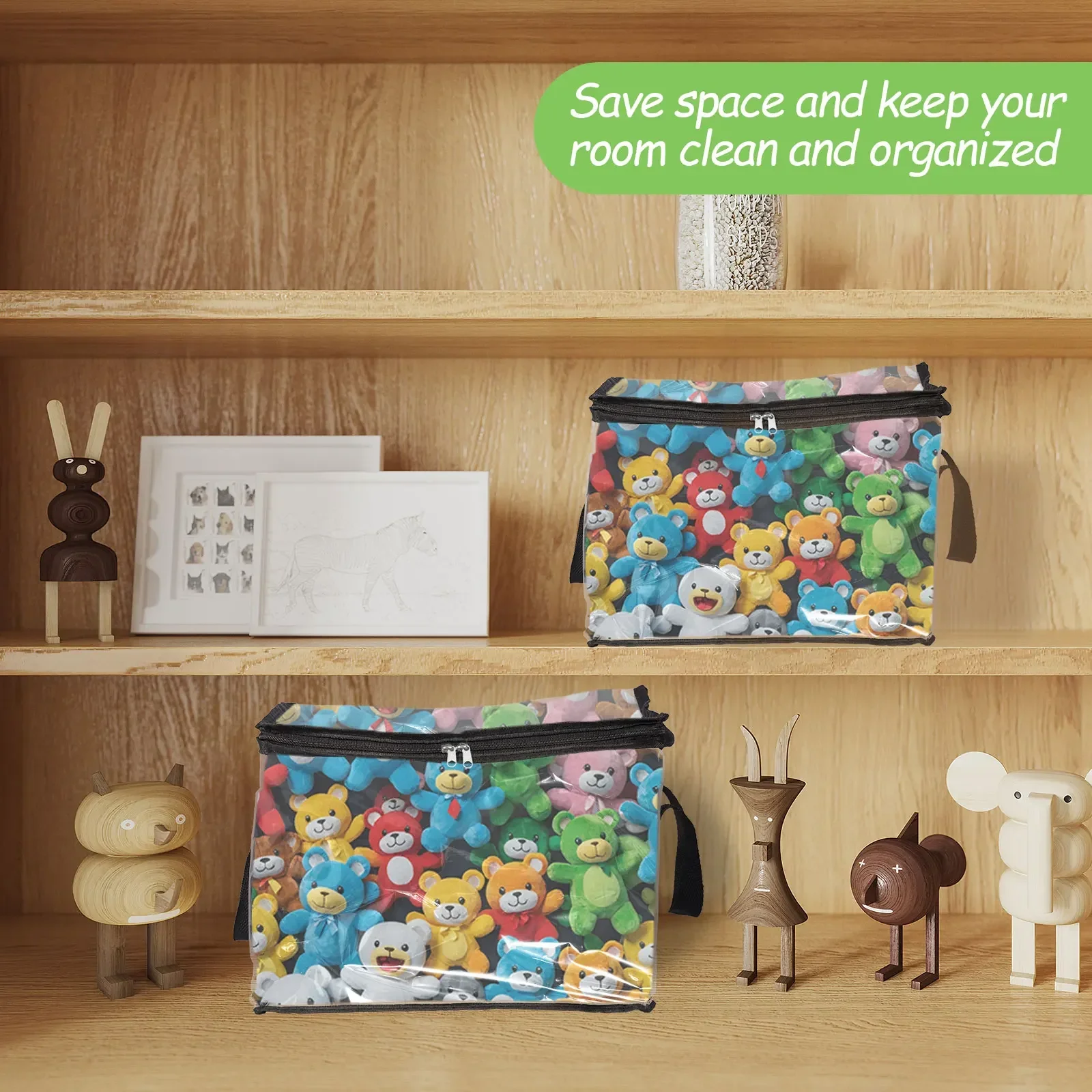 Transparent Toy Storage Bag Large Capacity Waterproof Clear Organizer Bag with Zipper for Travel Washing Household Game Puzzle