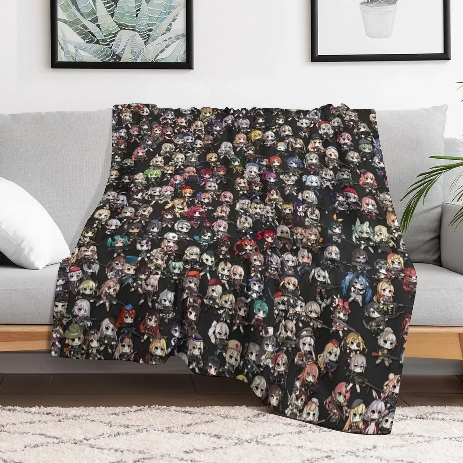 

Girls Frontline Chibi Collage Throw Blanket Flannel Quilt Blankets