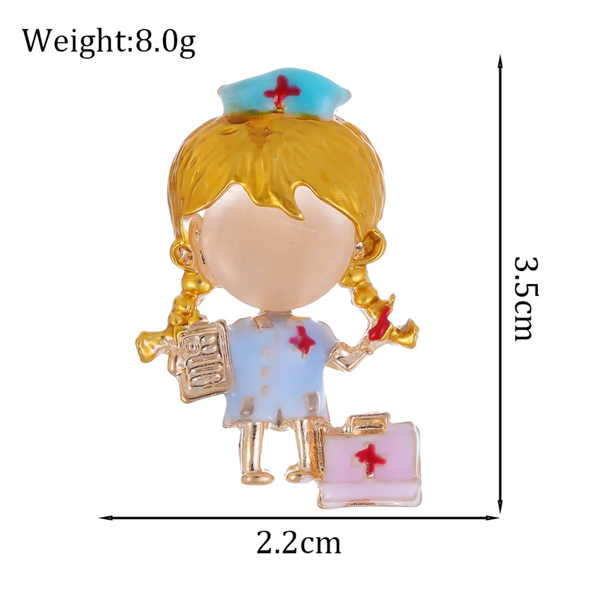 Fashion dripping female doctor brooch coat suit clothing accessories personalized cartoon corsage opal pin jewelry