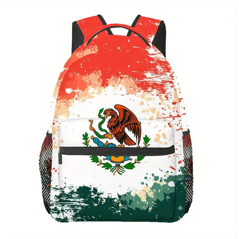 

Colorful Mexico Flag Print Backpack A Men'S Outdoor Sports Backpack Suitable for Hiking, Camping Laptop Bag Back To School