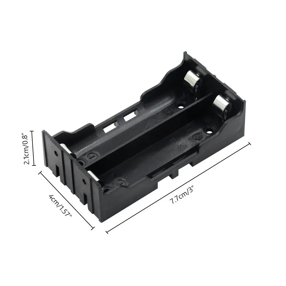 50PCS/LOT 2 slots 18650 Battery Holder Case 2x 3.7V Batteries Storage Box with Pin PCB Mount Solder Mounting Lead Wholesale