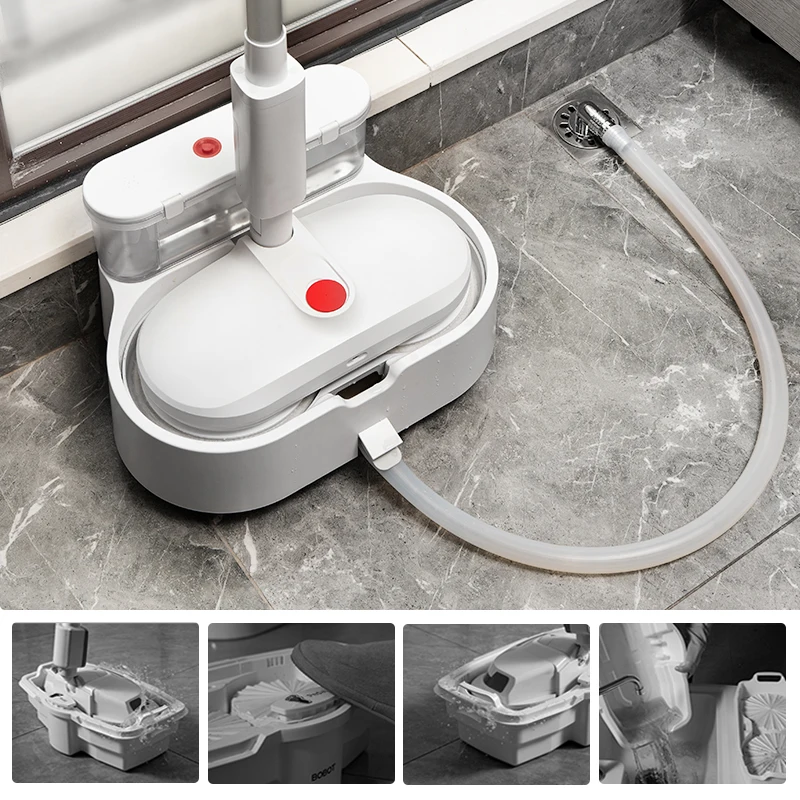 BOOMJOY new 2022 cordless long handle wischmopp electric spraying floor mop cleaner electric mop cleaning with self clean