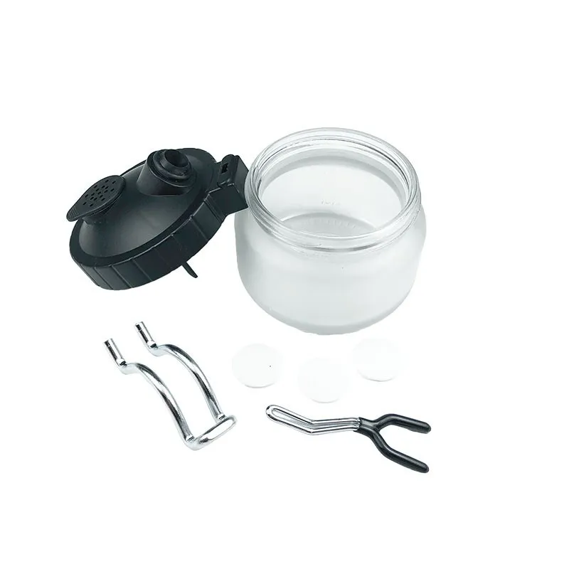Imagem -02 - Kit de Limpeza de Aerógrafo Recipiente de 0.2 0.3 0.5 mm com Agulha e Bico para Pintura de Vidro Frascos de Vidro Filtro de Pistola Fosca Kit de Ferramentas de Limpeza
