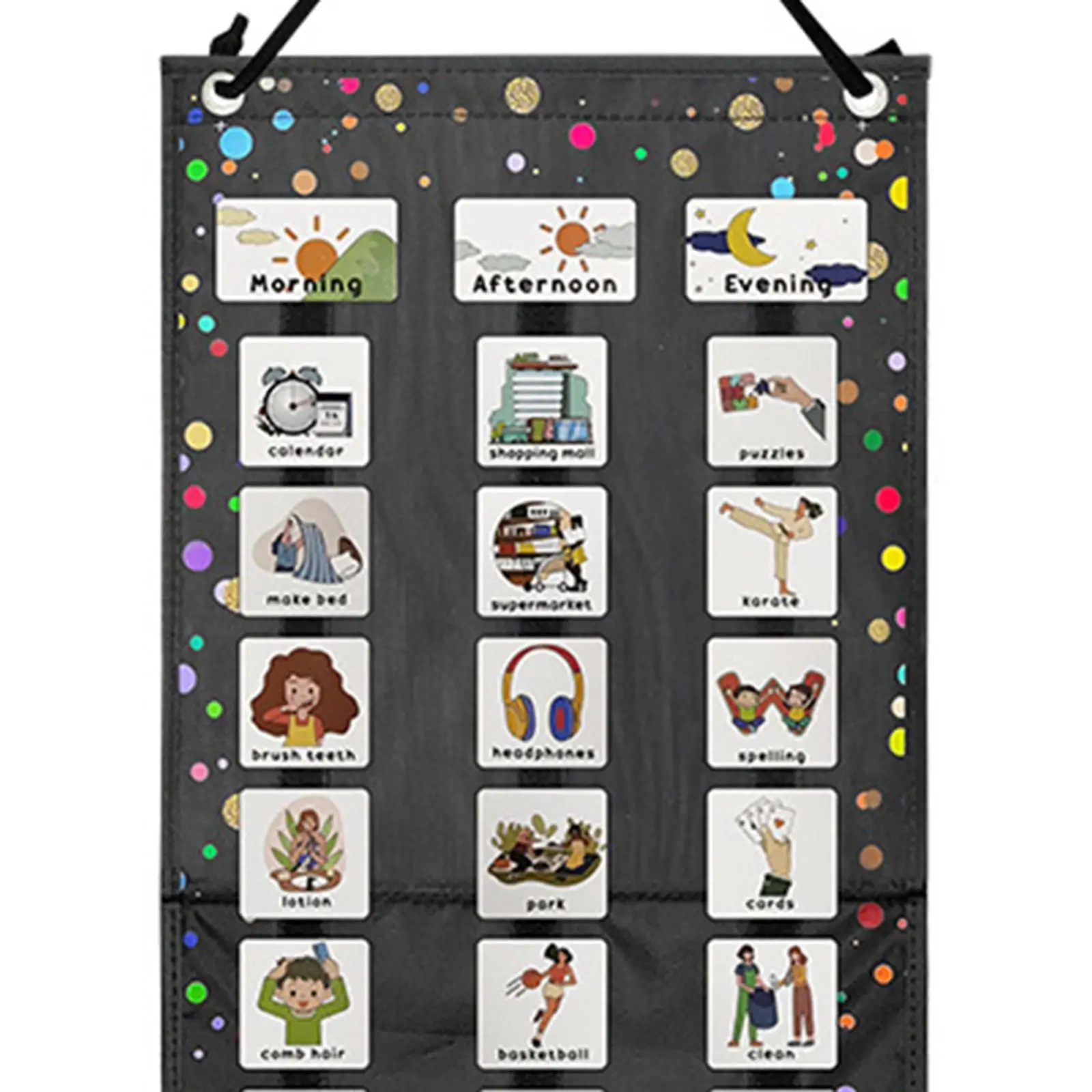 Visual Schedule for Kids with 63 Cards Daily Task Scheduler Communication Cards Wall Planner Planning Board for Home Classroom