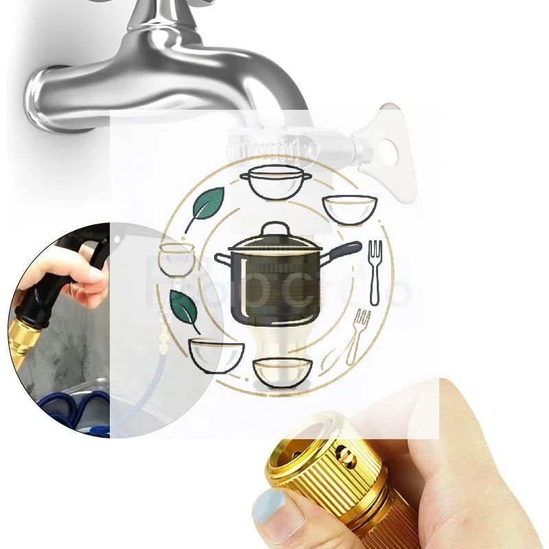 1PC Universal Faucet Connector Water Pipe Connector Adapter Suitable For Garden Water Pipe Fittings Watering And Car Washing