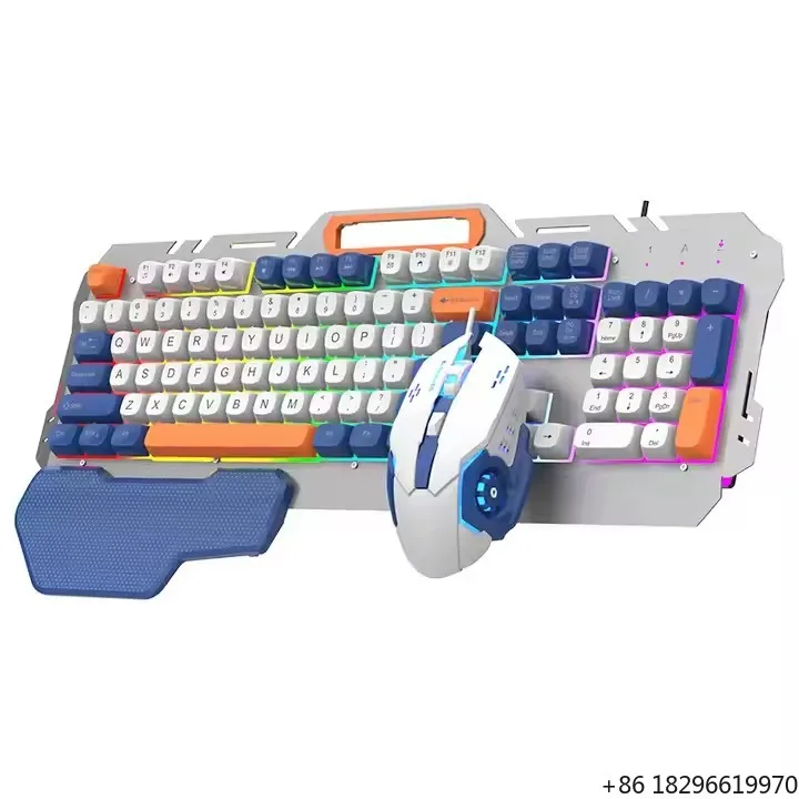 Best Gaming RGB Backlit Keyboard and Mouse Combo Wireless Function for Notebook Desktop Computer Office Use Metal Wired