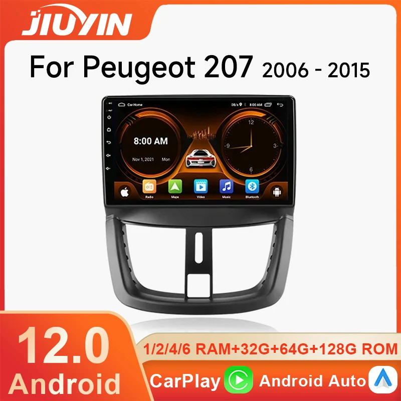 For Peugeot 207 CC 2006-2015 Android 2 Din Car Radio Multimedia Video Player GPS 4G DVD Stereo Carplay Speaker Audio Accessories