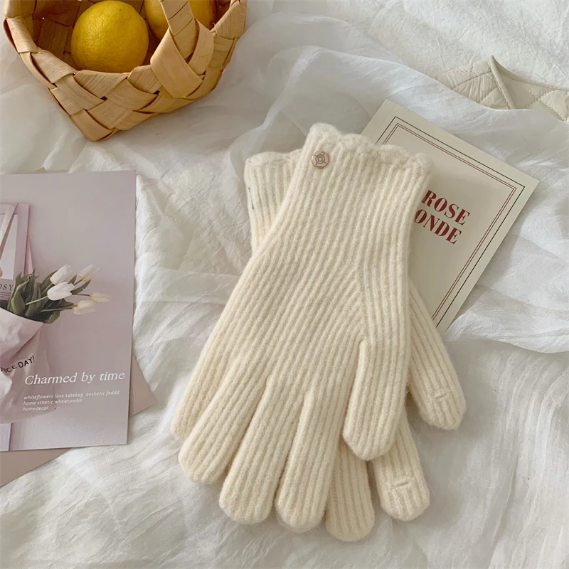 

Wool Knitting Winter Gloves Touchscreen Enabled Biker Gloves Keep Warm Cold Protection Luvas Para Motociclista Motorcycle