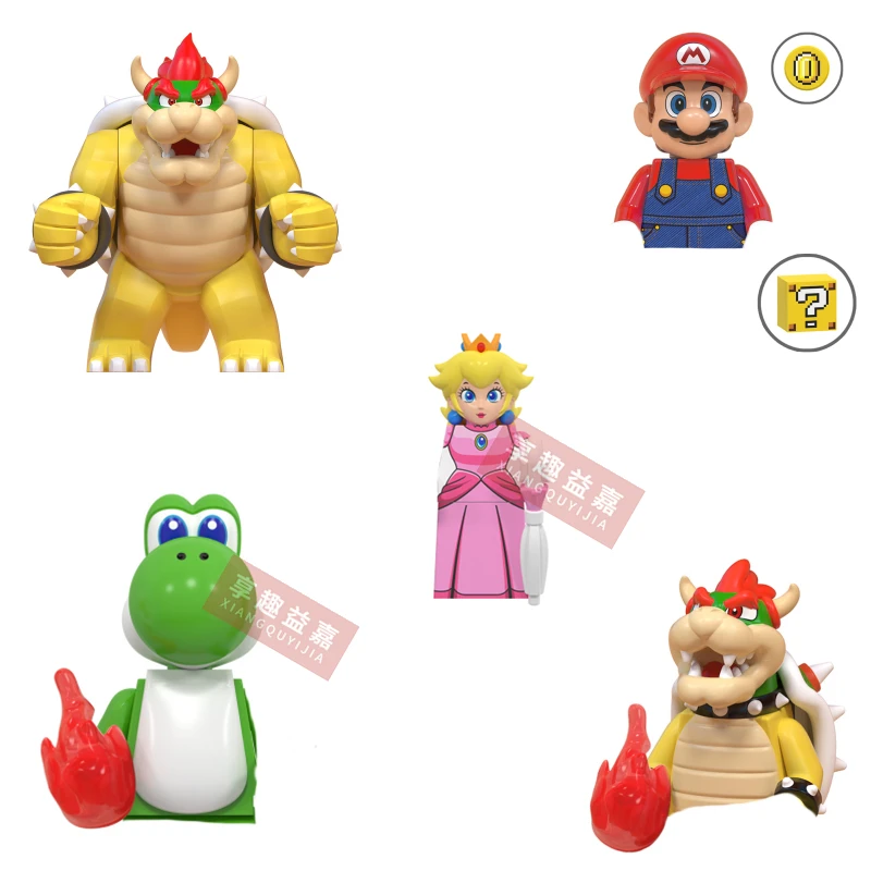 Bloques de Construcción de Dibujos Animados, Mario, Luigi, Princesa Peach, Koopa, Rompecabezas, Modelo para Armar, Regalos de Cumpleaños y Navidad