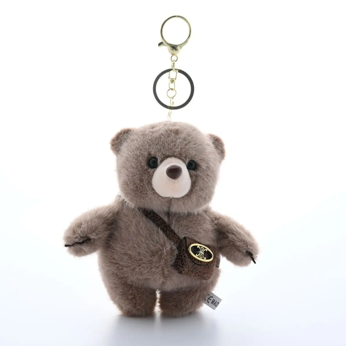 Niedlicher kleiner Bär mit Anhänger, Umhängetasche, Plüschtier eines molligen Bären, Schlüsselanhänger, Puppenspielzeug