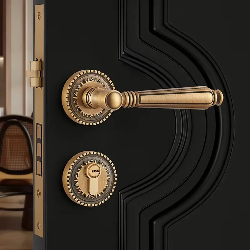 Hot Sale Brass Hotel Door System Antique Chrome Gold Locks and Handles for Wooden Doors