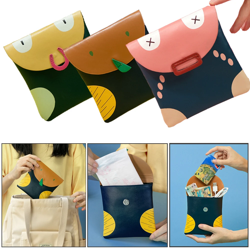 Cute Girl Tampon Sanitory Napkin Pads Storage Bag Portable Cosmetics Lipstick Pouch Coin Sundries Holder Bag Women Organizer Bag