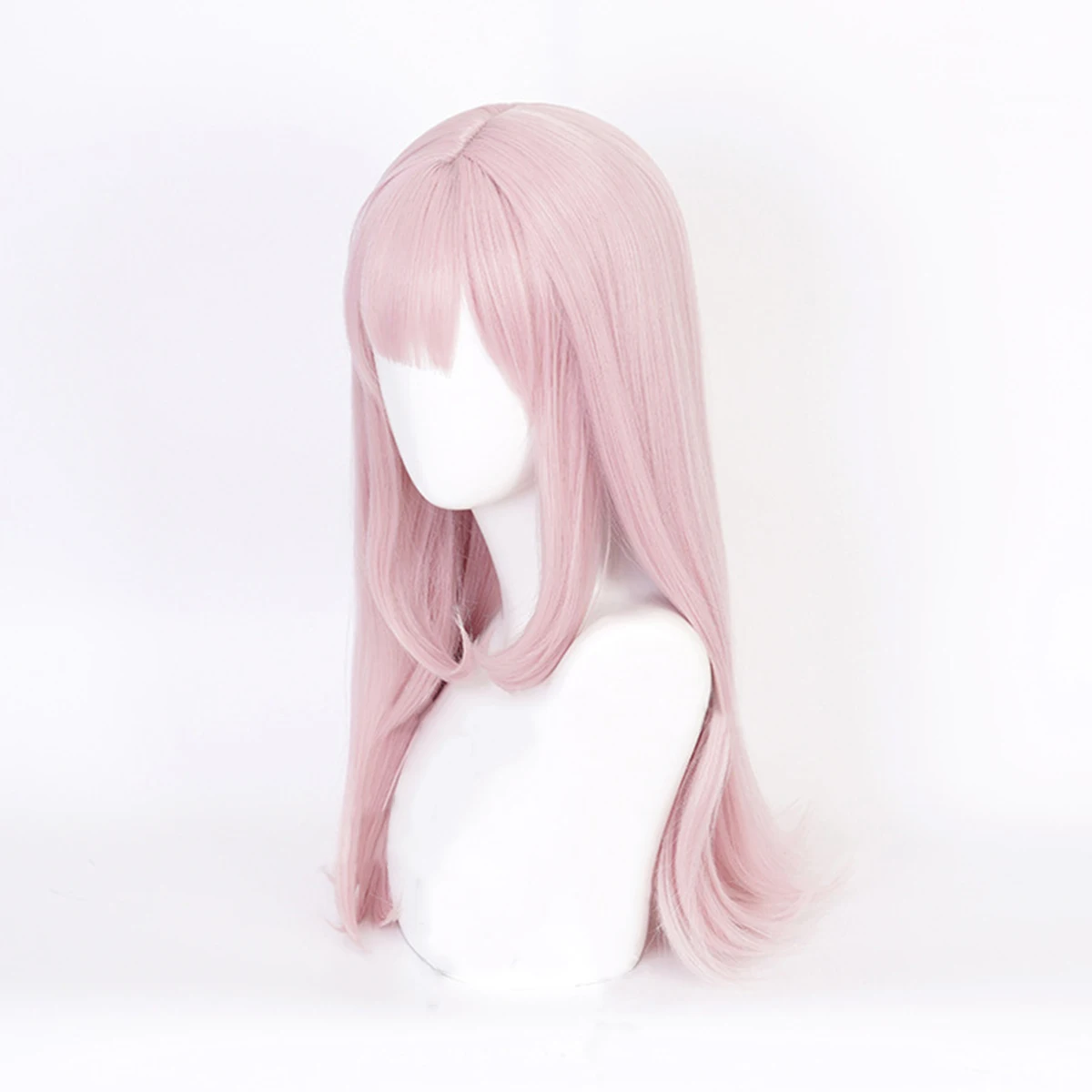 RANYU Anime Pink Long Straight Wig Synthetic With Bangs Women Natural Hair for Coaplay Lolita Daily Party