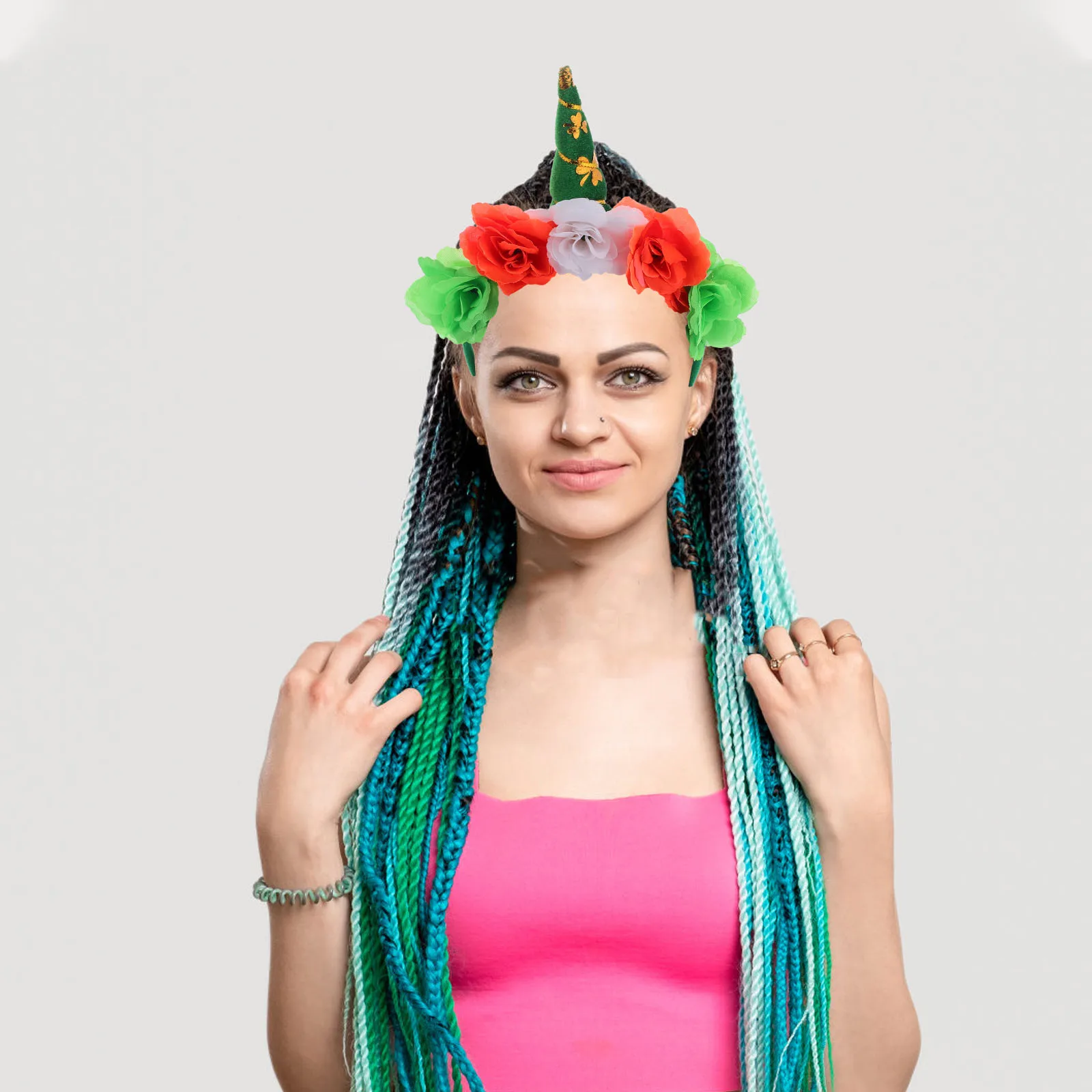 

Unicorn Headband Irish Festival Accessory Adult Flower Headwear Headhoop for Women