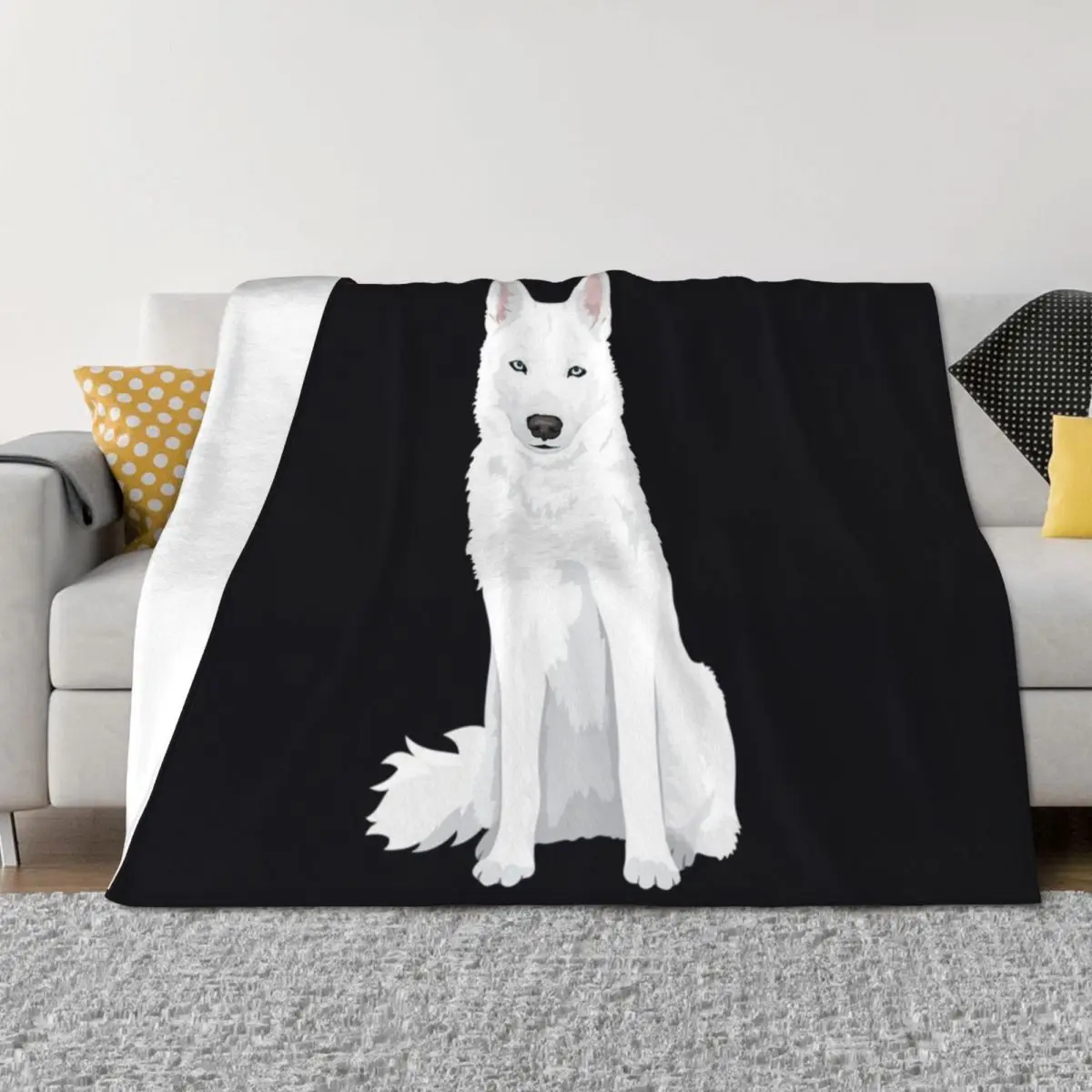 

cute white Siberian Husky - sweet white Snow dog Throw Blanket Picnic Extra Large Throw Decorative Throw Large Blankets