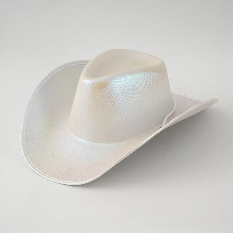 

White and silver iridescent light space hat a personalized party