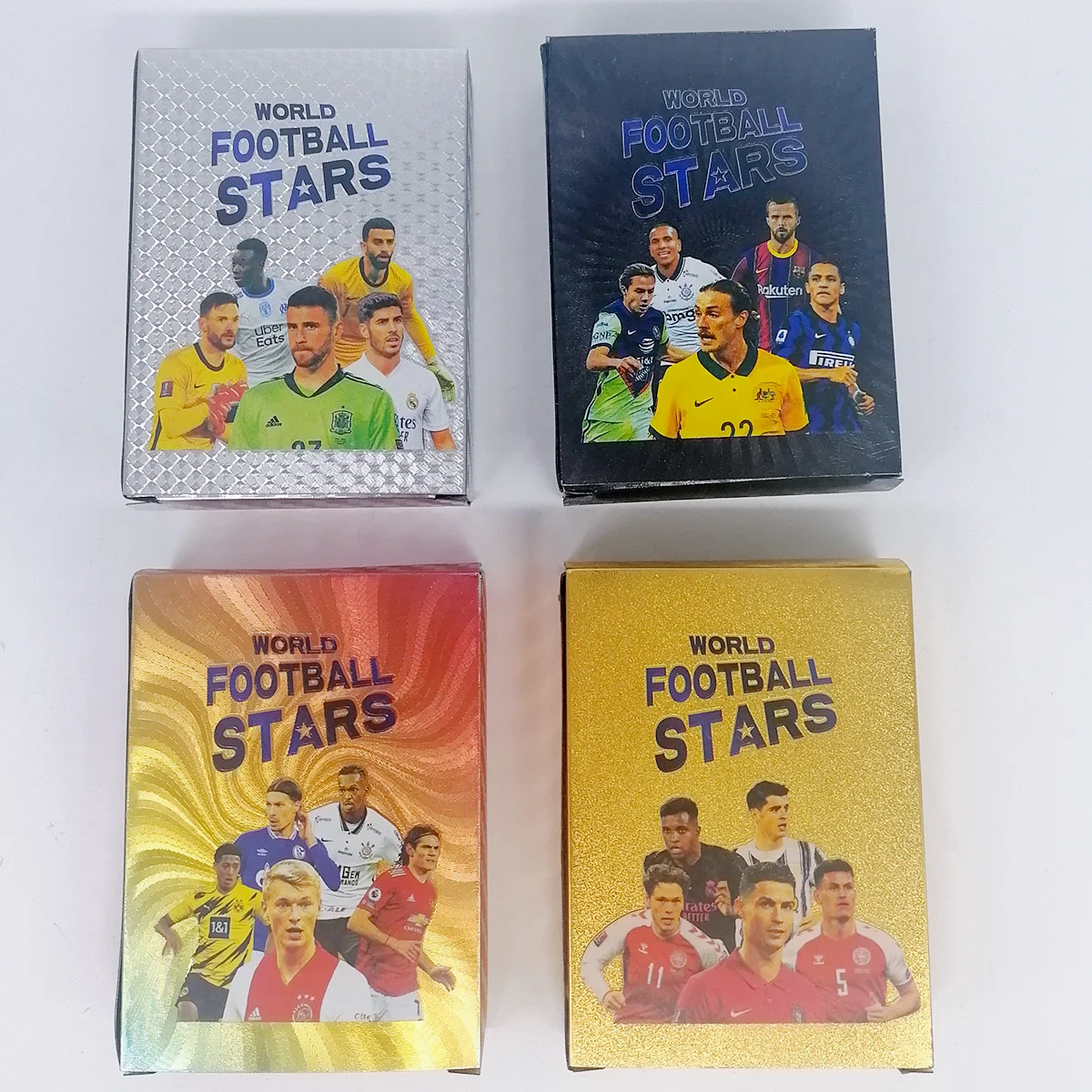 World Football Player Star Gold Card 55Pcs Limited Signature Series Cards Kids Toys Fan Sport Collection Souvenir Gifts