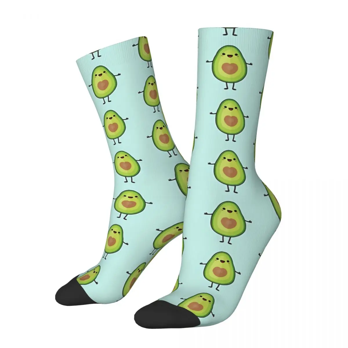 

Retro Avo Cuddle Men's Socks Fruits Food Unisex Hip Hop Seamless Printed Happy Crew Sock Gift