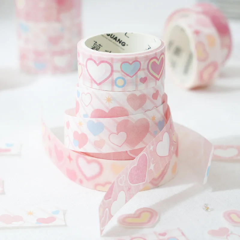 4 Styles, Each 200cm, Washi Tape. Fresh and Cute Pattern Stickers DIY Handmade Border Decoration Material Tape