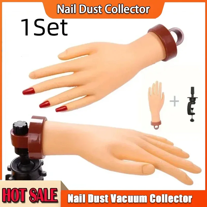 

1Set Flexible Soft Adjustable Nail Art Fake Hand Prosthetic Model Plastic Finger Practice Manicure Tool for Training Display