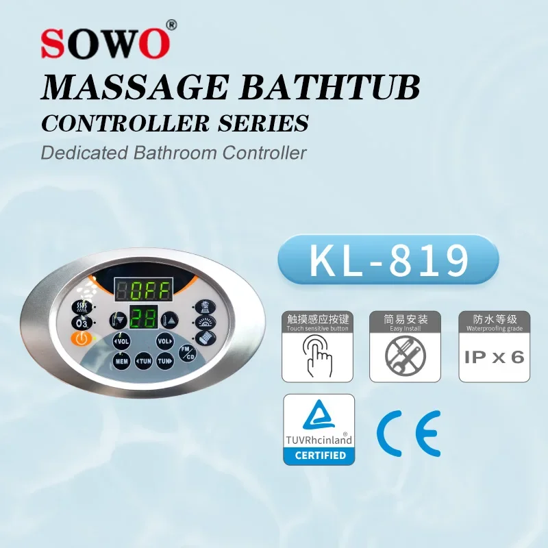 Massage Bathtub Controller KL-819 SPA Bathtub Control Panel Digital Display Temperature Control Screen Supply