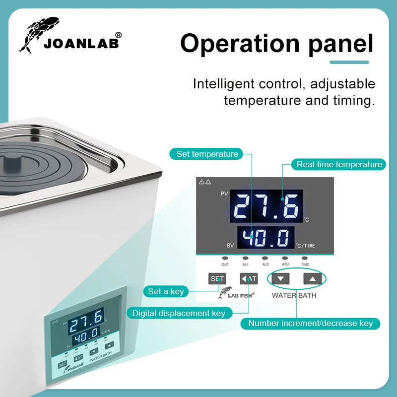 JOANLAB Laboratory Water Bath Constant Temperature Digital Display Heater Lab Equipment Thermostat Tank Single Hole 110v 220v