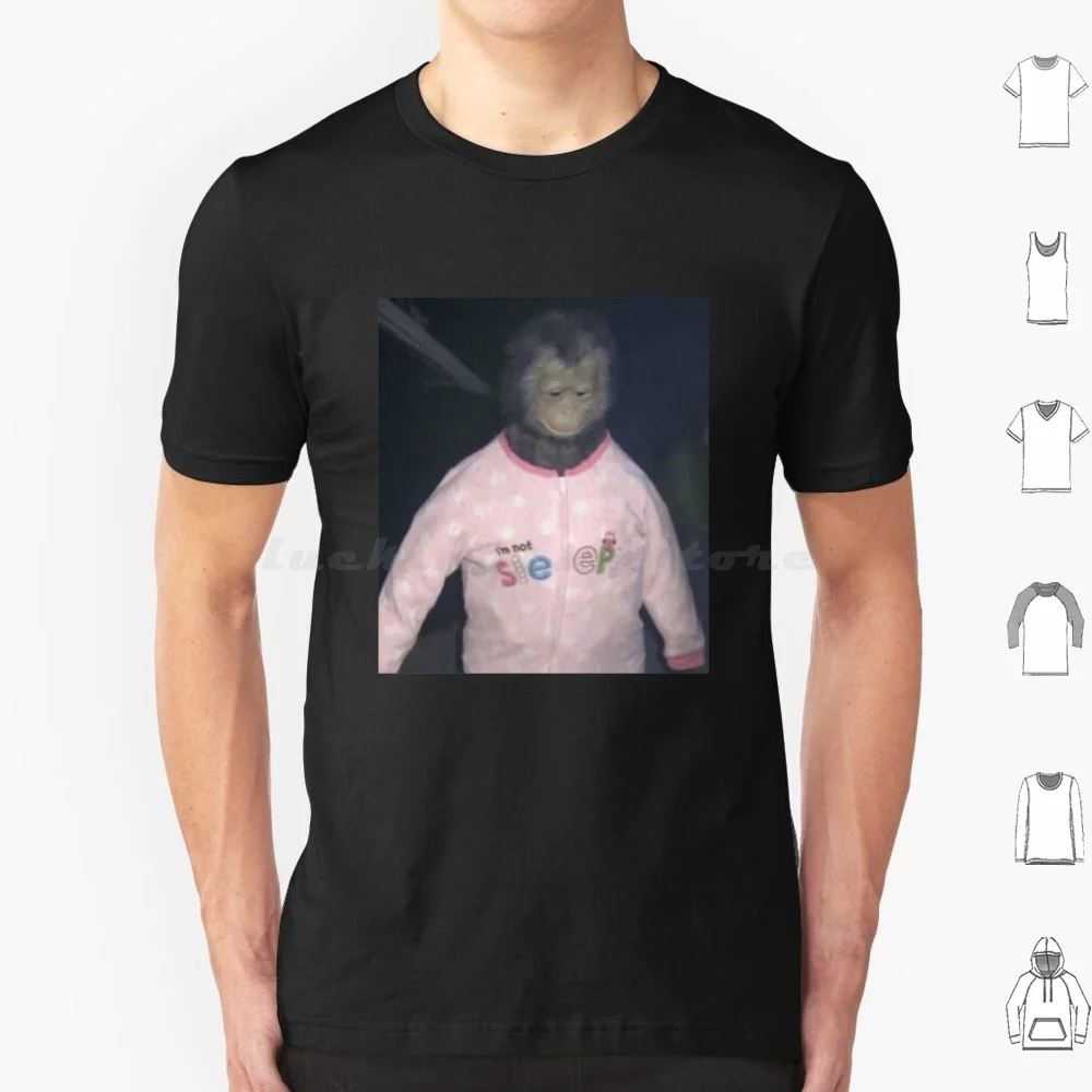 I'm Not Sleepy Monkey T Shirt Cotton Men Women DIY Print Im Am Not Sleepy Monkey Animal Cute Funny Cursed Dank Meme Memes