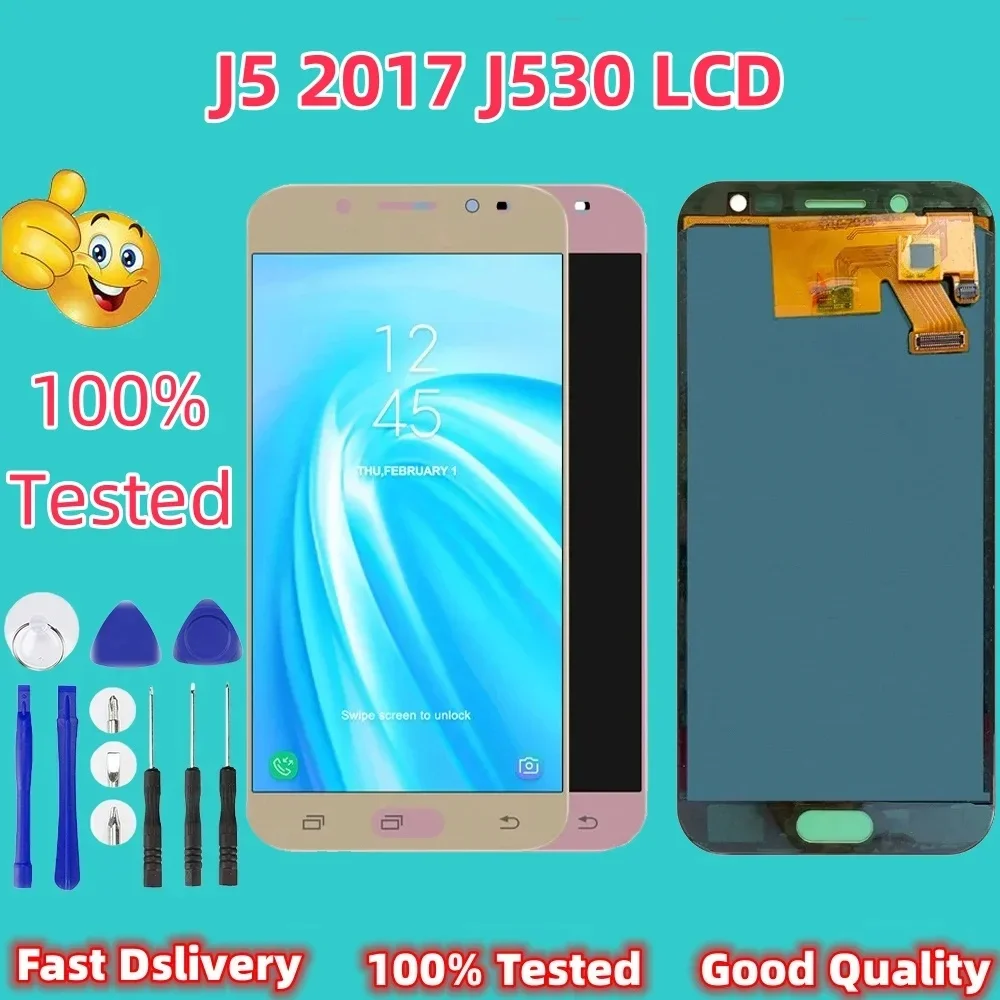 100% Tested Super AMOLED LCD For Samsung Galaxy J530 LCD J5 Pro 2017 LCD Display Touch Screen Digitizer Assembly J530F J530M LCD