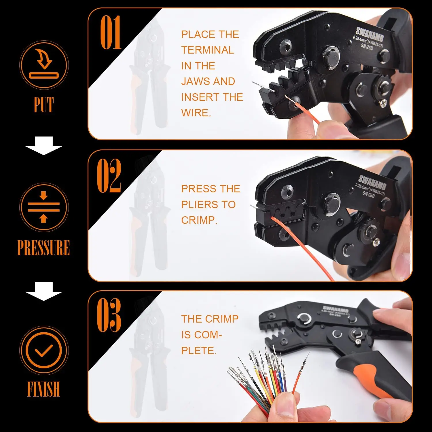 Imagem -05 - Crimping Alicate Jst Dupont Crimp Tool Grupo Jumper Cabo Cabo Pin Header Terminais Habitação Clamp Kit 0251 mm 254 Milímetros Sn28b