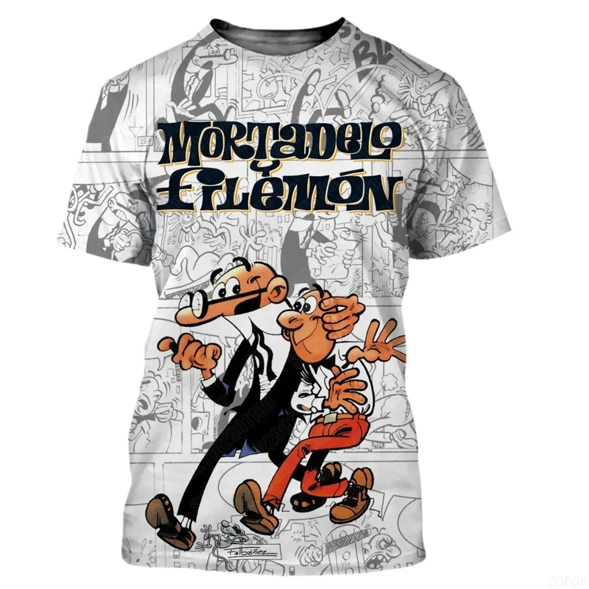 Summer fashion trend anime 3D printed loose casual short sleeved personalized comfortable round neck men's top