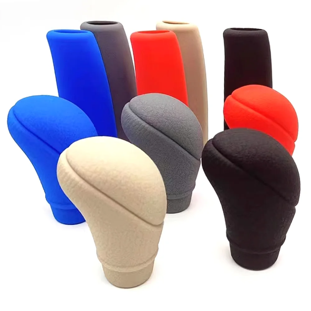 

Silicone Shift Knob Cover Handbrake Cover Anti-skid Cover Car Shift Collar Auto Shift Lever Handle Cover Car Interior Parts