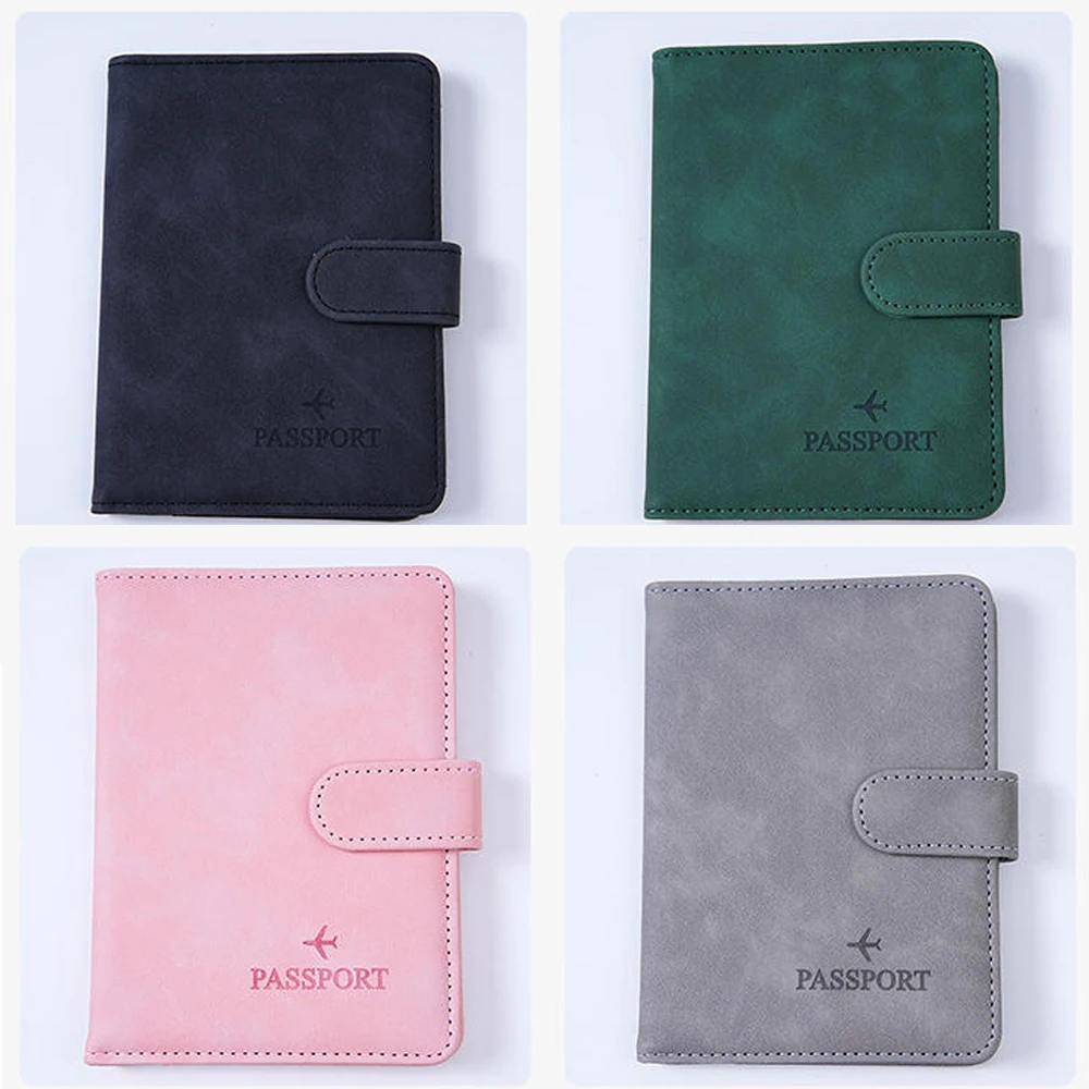 أغطية جواز السفر متعددة الألوان حافظة حجب Rfid من جلد البولي يوريثان حافظة جواز سفر مقاومة للتآكل لمحفظة المطار الدولي #5