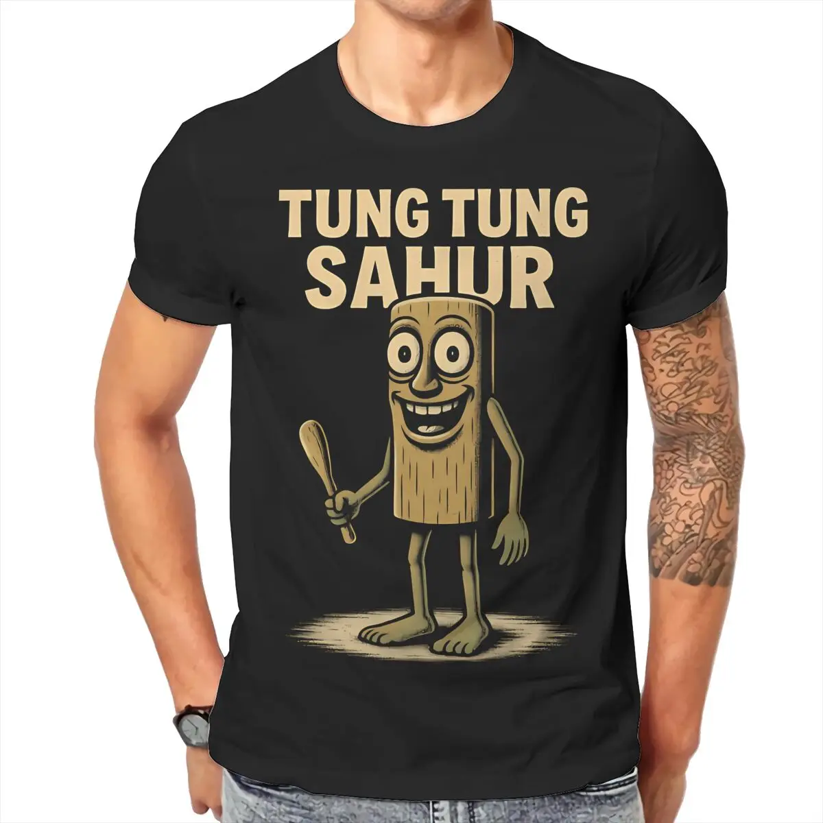 

Brain Rot Tung Tung Tung Sahur Meme Итальянская футболка в стиле Brainrot Удобная подарочная одежда в стиле хип-хоп Футболка с коротким рукавом
