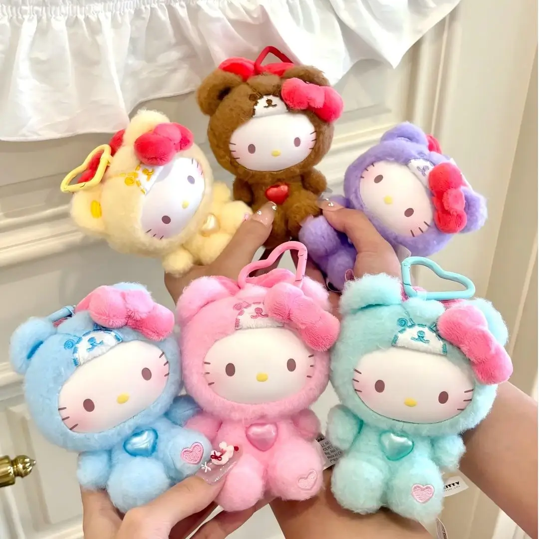 

Genuine MINISO Hello Kitty blind box KT Teddy pajamas series mystery box vinyl plush cute pendant ornament surprise gift