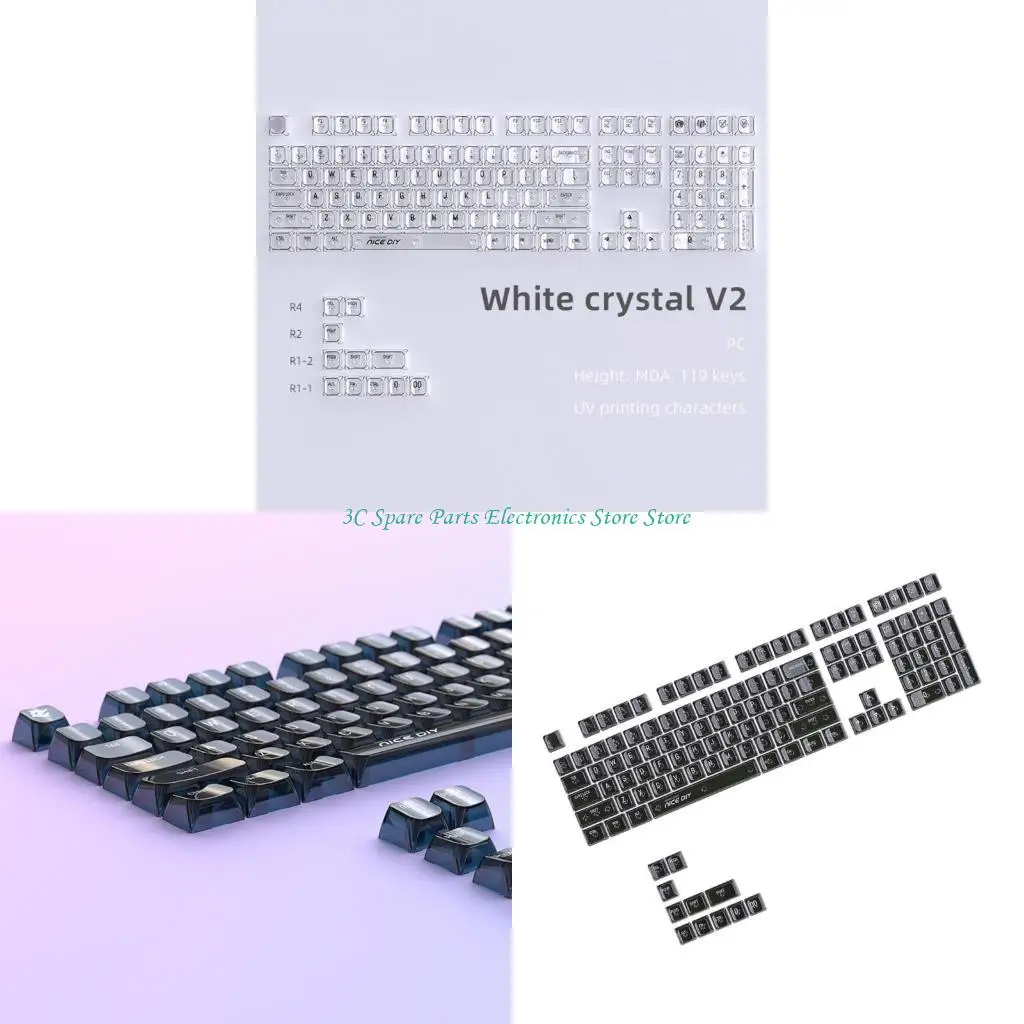 

SZ Crystal Keycaps 132Keys MDA Profile Backlit Keycap for Mechanical Keyboards