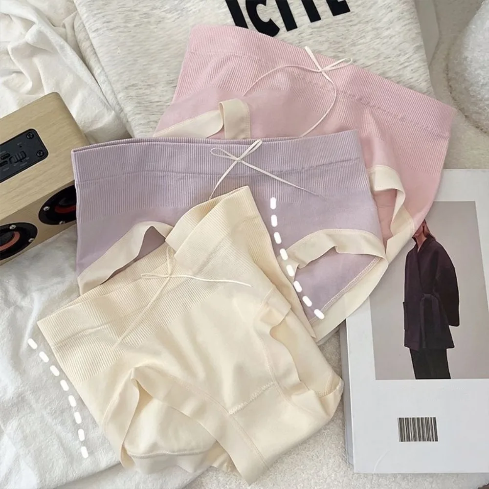 

5Pcs Simple Low Waist Women Panties Set Female Lingerie Underwear Ruffles Briefs Random Color 5PCS Bow Underpants Girls Women