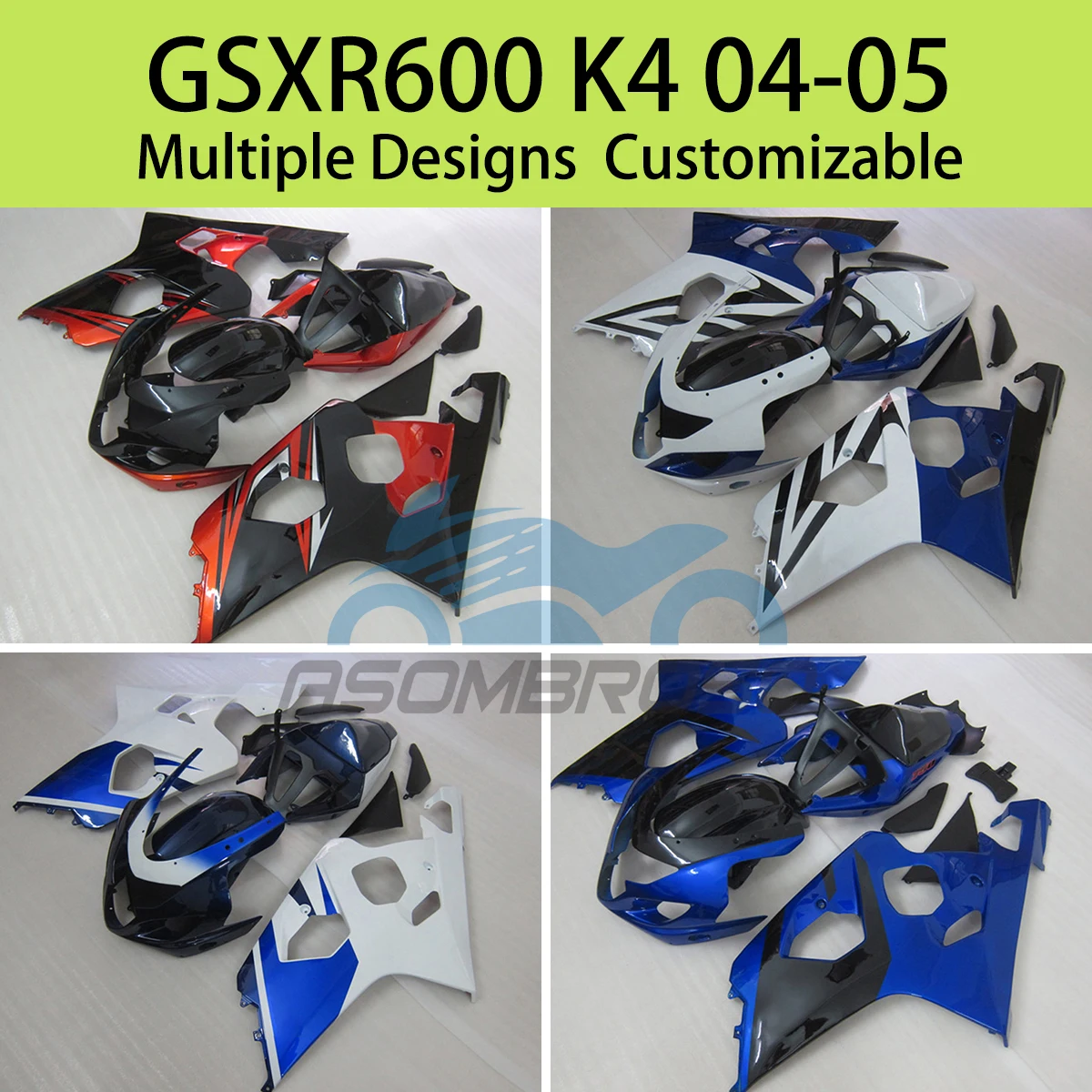 

GSXR 600 750 04 05 Full Fairings for SUZUKI GSXR600 GSXR750 K4 2004 2005 ABS Injection Motorcycle Fairing Bodywork Kit