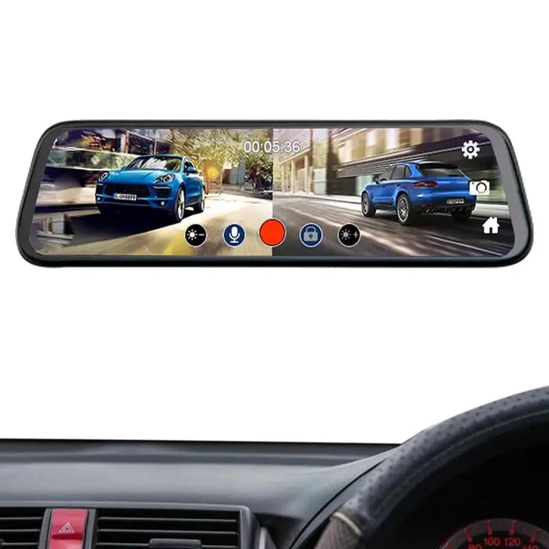

Dash Cam Mirror Front Rear Mirror Camera Motion Detection Dual Car Camera With Loop Recording G Sensor Night Vision Navigation