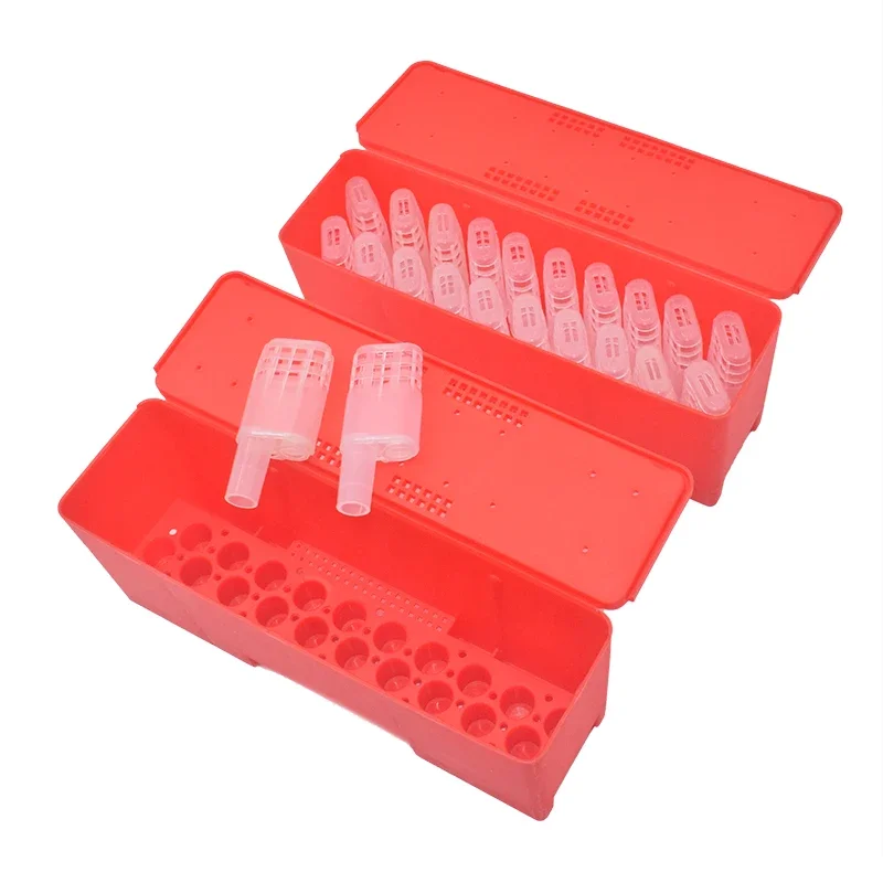 

Beekeeping Tools Queen Bee Transport Box With 20Pcs Queen Cages Bee Cage JZ-BZ Queen Rearing Prisoner King Cage Escape Box