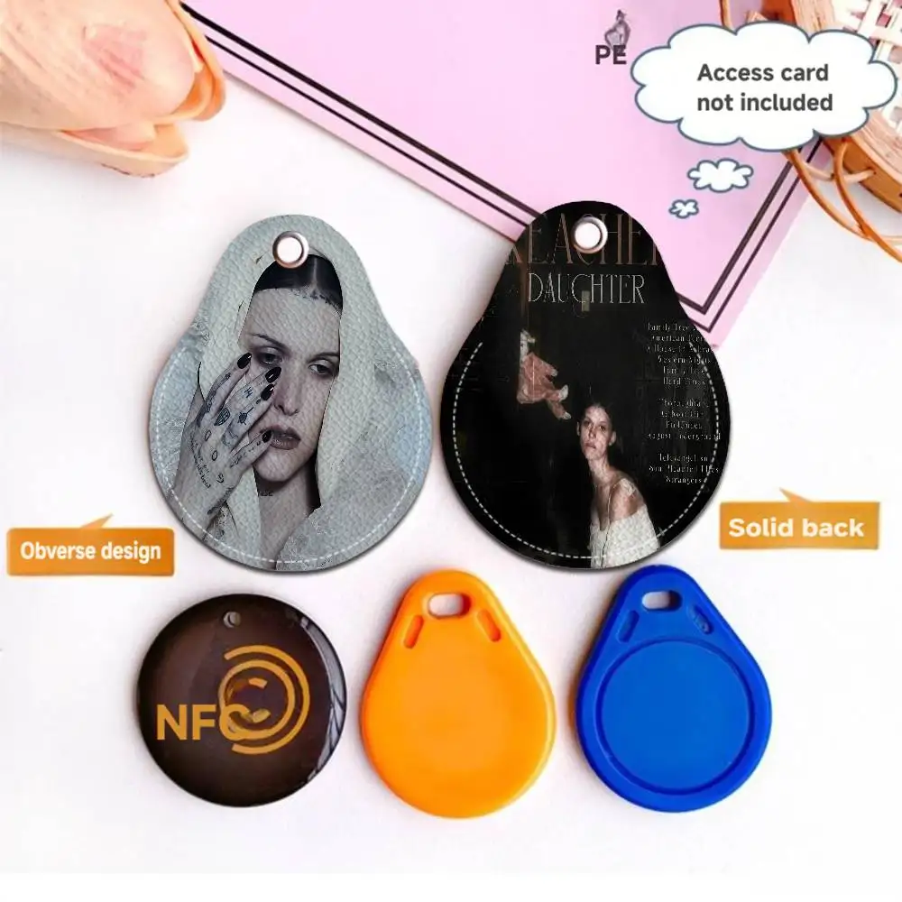 Singer E-Ethel Music Albums Cain PU Card Holder Keychain Key Ring Door Lock Access Tags Card Case Keychain Access Card Key